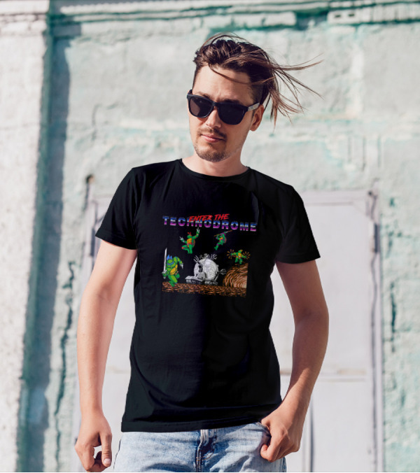 Enter The Technodrome Teenage Mutant Ninja Turtles Retro Gaming Battle T-Shirt