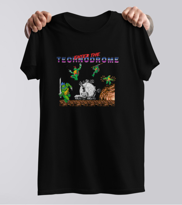 Enter The Technodrome Teenage Mutant Ninja Turtles Retro Gaming Battle T-Shirt