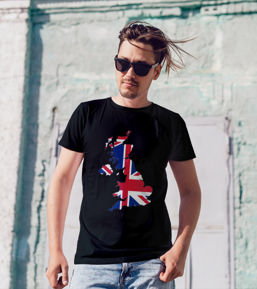 Flag Of The United Kingdom England Map Union Jack British Isles T-Shirt