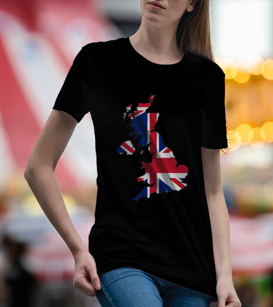 Flag Of The United Kingdom England Map Union Jack British Isles T-Shirt