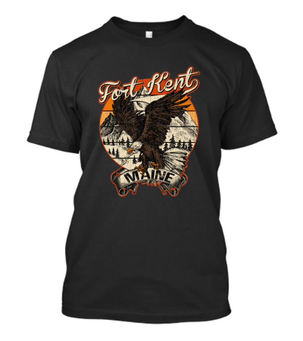 Fort Kent Maine Bald Eagle Scenic Retro Vintage Aesthetic T-Shirt