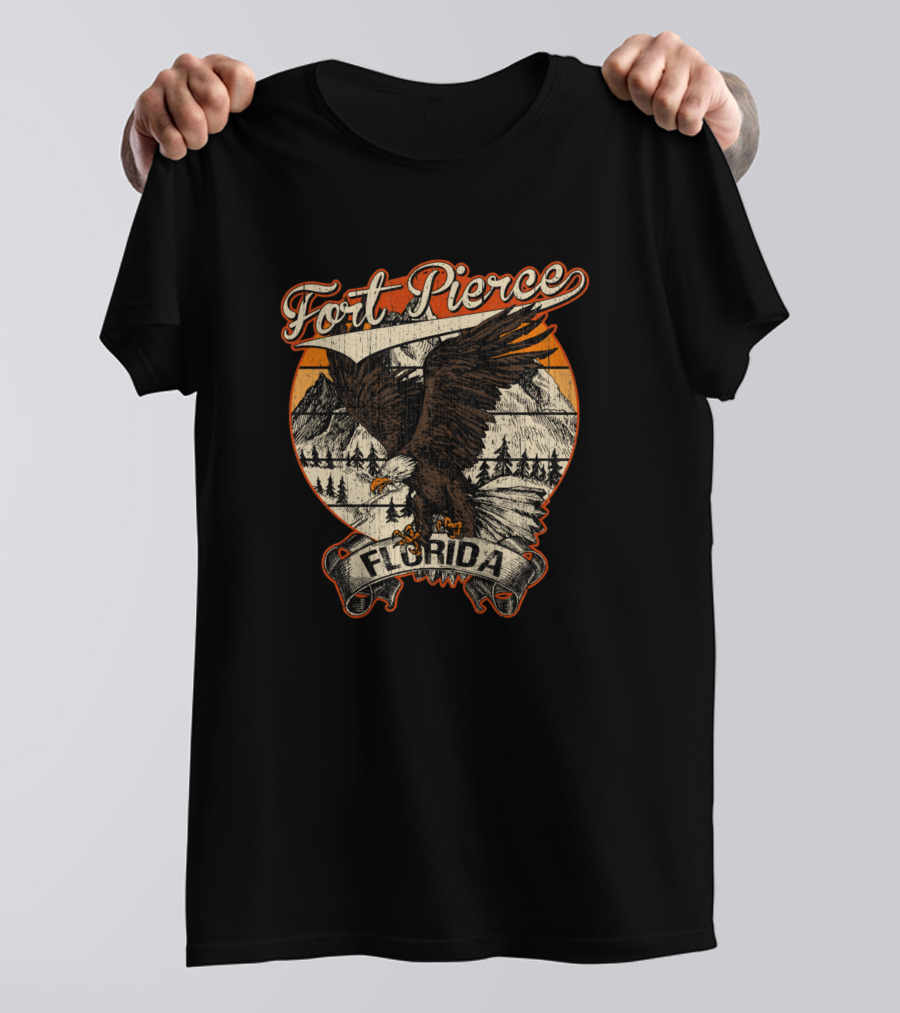 Fort Pierce Florida Bald Eagle Retro Vintage Aesthetic T-Shirt