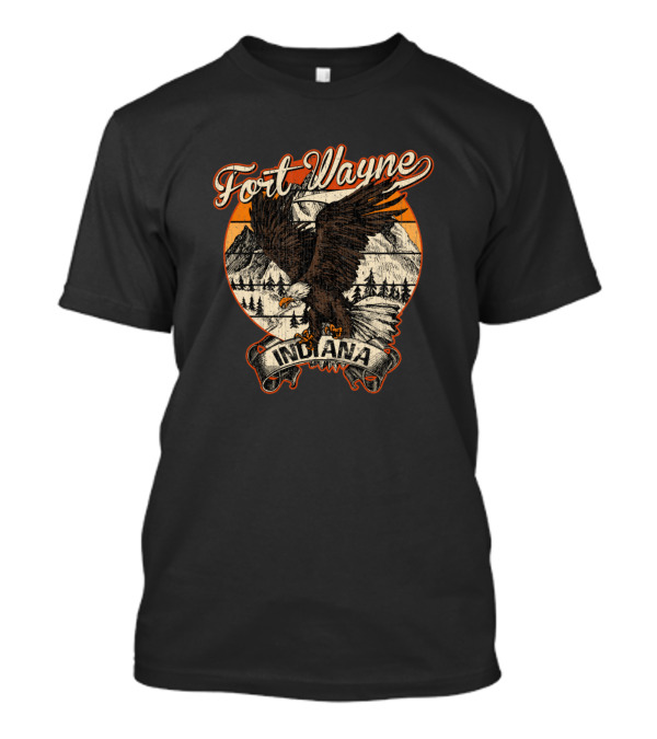 Fort Wayne Indiana Bald Eagle Vintage Retro Aesthetic Landcape T-Shirt