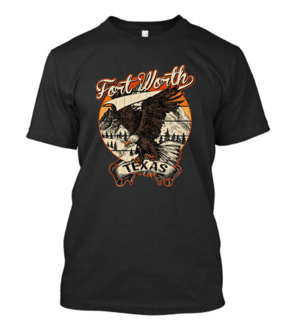 Fort Worth Texas Bald Eagle Mountains Retro Vintage Aesthetic T-Shirt