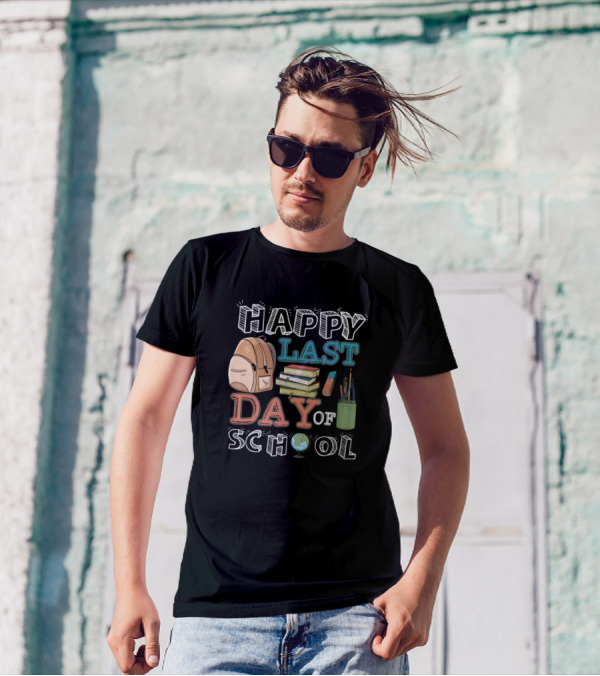 Happy Last Day Of School Teacher Student Summer Backpack Books T-Shirt