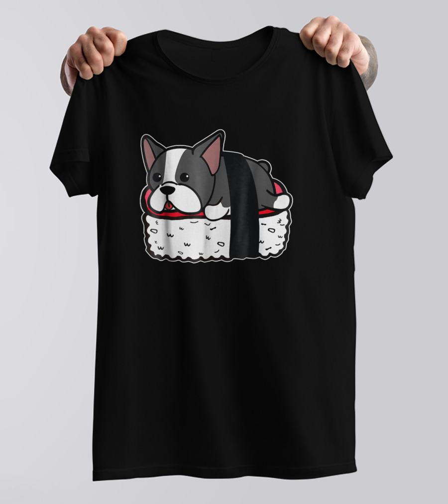 Boston Terrier Sushi Nigiri Funny Dog Lovers Iconic T-Shirt