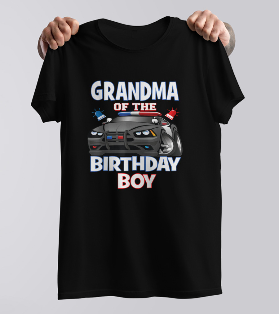 Grandma Of The Birthday Boy Police Car Party T-Shirt