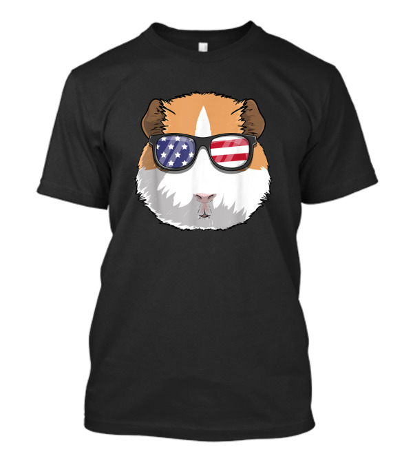 Guinea Pig USA Flag Sunglasses 4th Of July American Patriotic T-Shirt