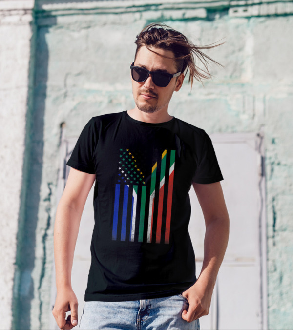 Half South African Flag American Usa Inside Me T-Shirt