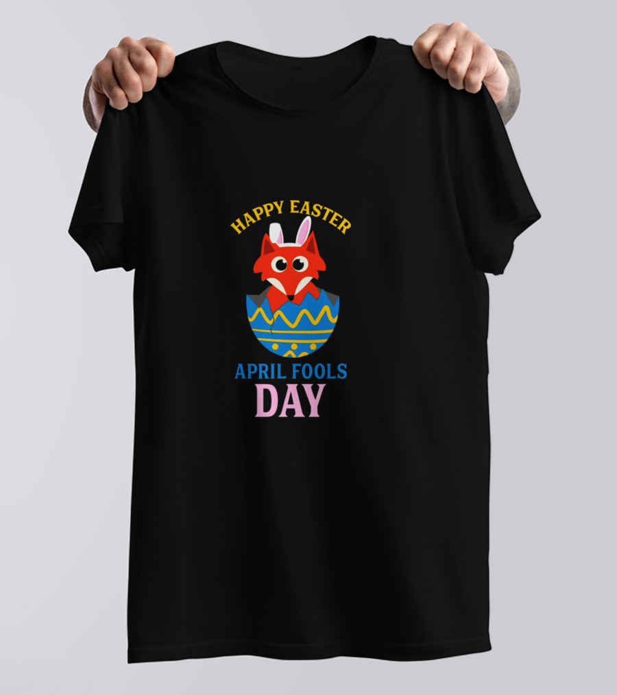 Happy Easter April Fools Day Bunny In Egg Fox T-Shirt