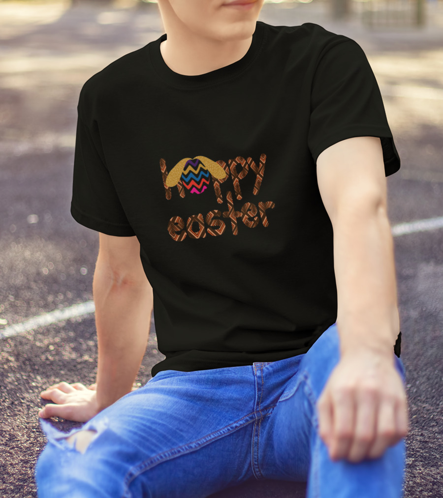Happy Easter Tribal Egg Bunny Ears T-Shirt