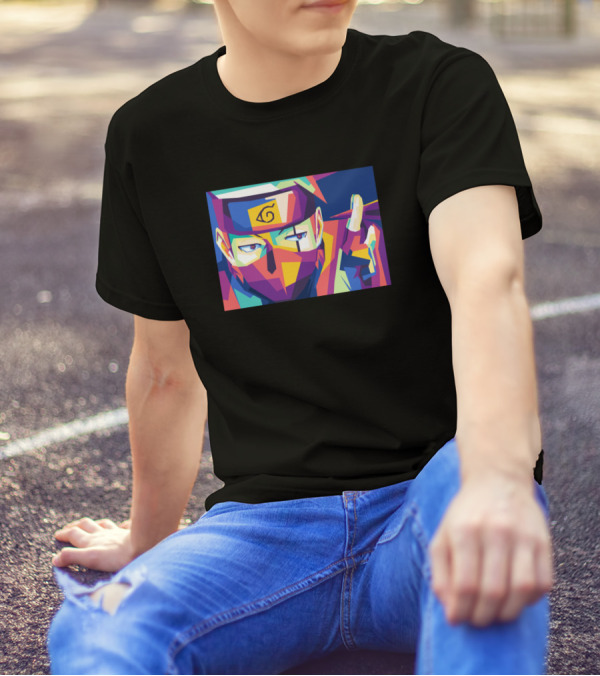 Hatake Kakashi Colorful Anime Pop Art Ninja Leaf Village T-Shirt