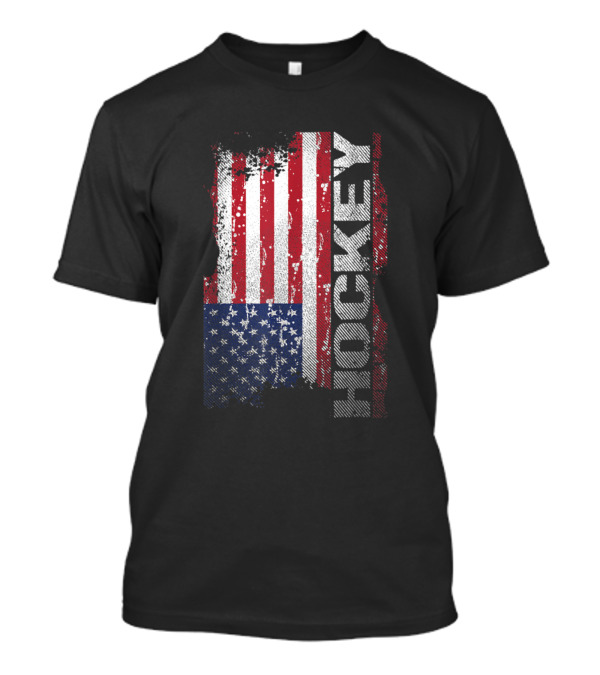 Hockey USA Flag Grunge Style Vintage T-Shirt
