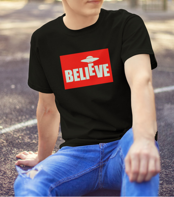 Believe UFO Logo Style High Quality T-Shirt