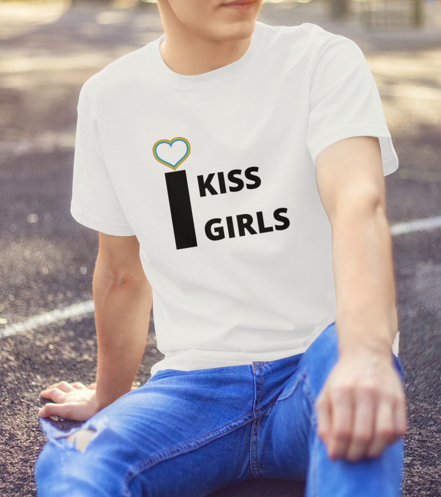 I Heart Rainbow Kiss Girls Pride T-Shirt
