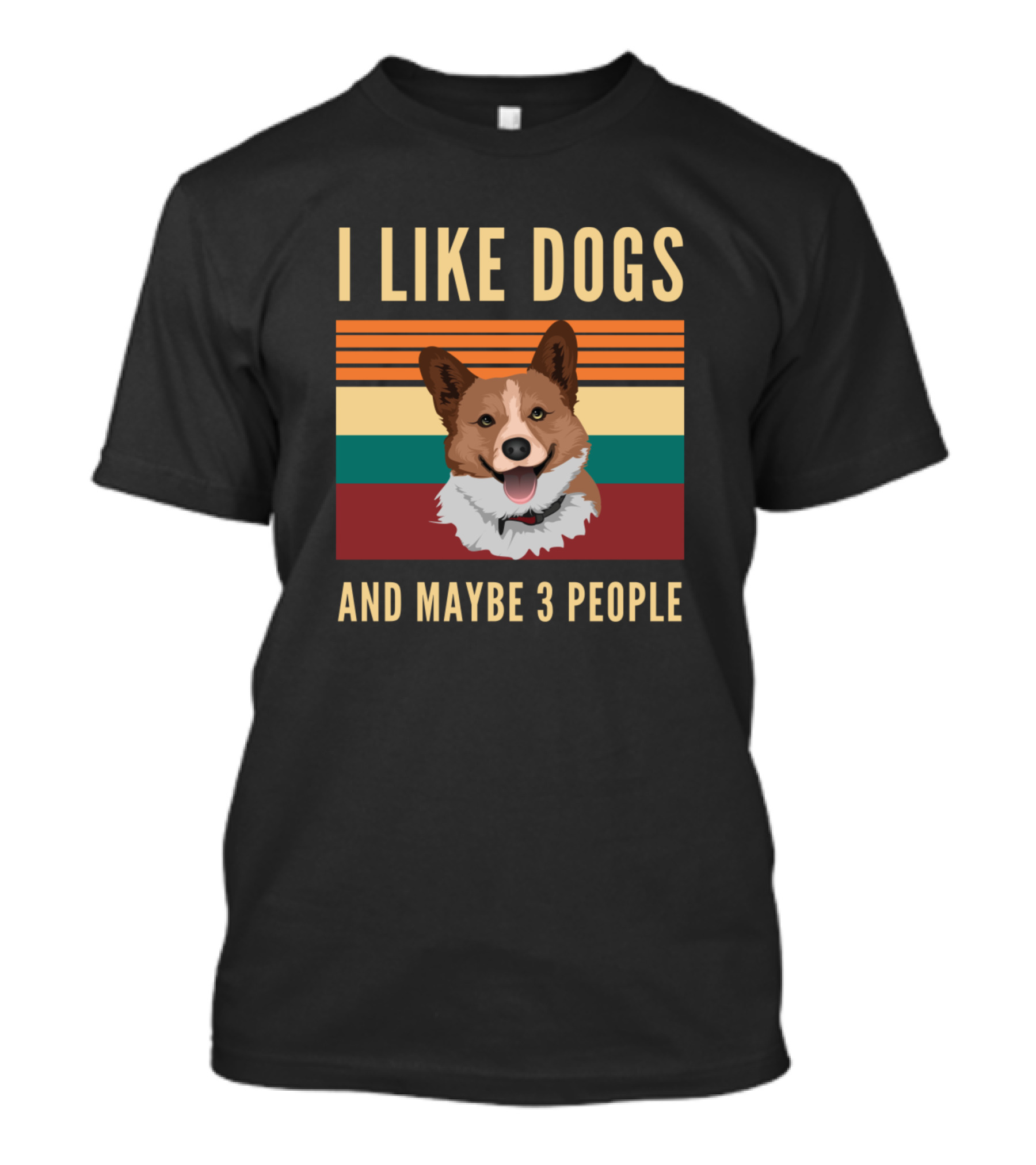 I Like Dogs And Maybe 3 People Retro Dog T-Shirt