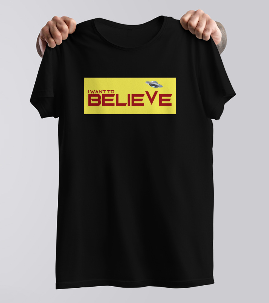 I Want To Believe UFO Yellow T-Shirt