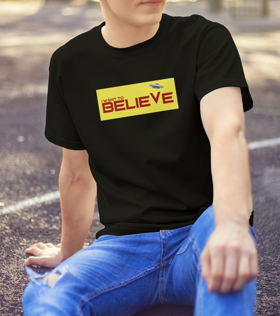 I Want To Believe UFO Yellow T-Shirt
