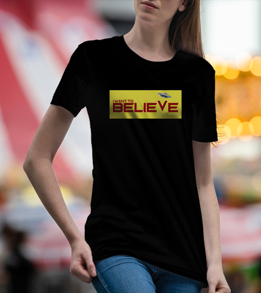 I Want To Believe UFO Yellow T-Shirt