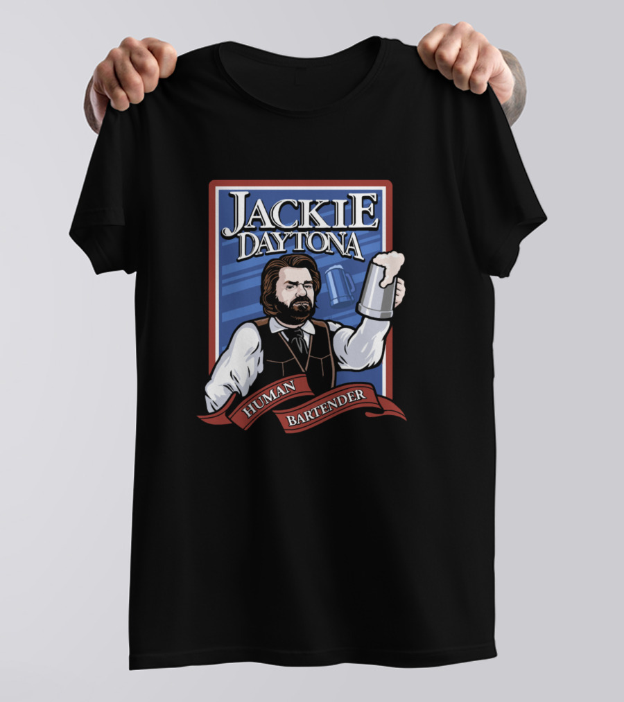 Jackie Daytona Human Bartender Illustration With Beer Mug T-Shirt
