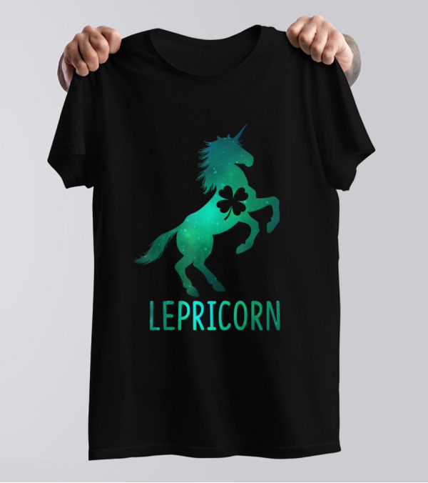 Lepricorn Unicorn Leprechaun Galaxy Shamrock Fantasy T-Shirt