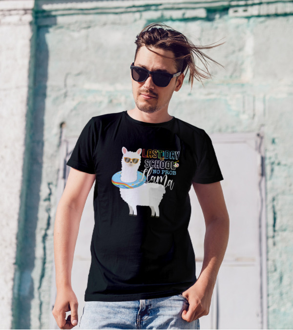 Last Day Of School No Prob Llama Teacher Student T-Shirt