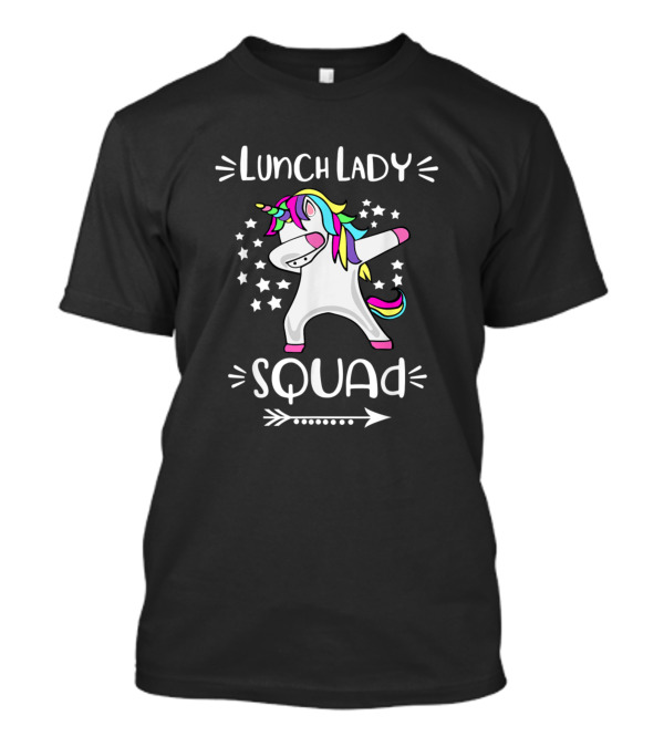 Lunch Lady Squad Dabbing Unicorn Stars T-Shirt