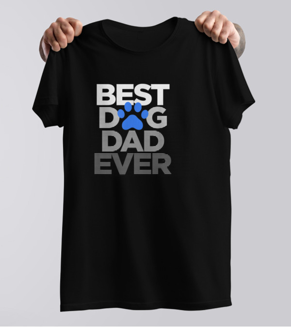 Best Dog Dad Ever Mens Paw Print Husband T-Shirt