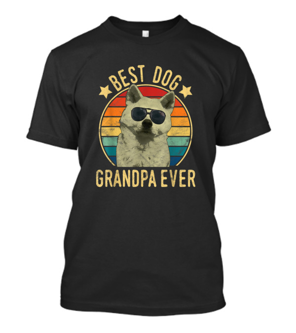 Best Dog Grandpa Ever Akita Retro Sunglasses T-Shirt