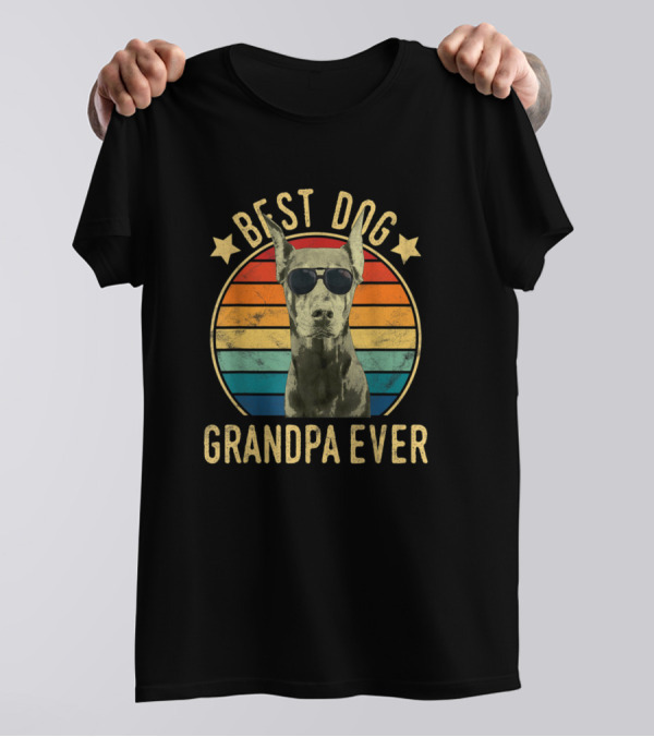 Best Dog Grandpa Ever Doberman Pinscher T-Shirt