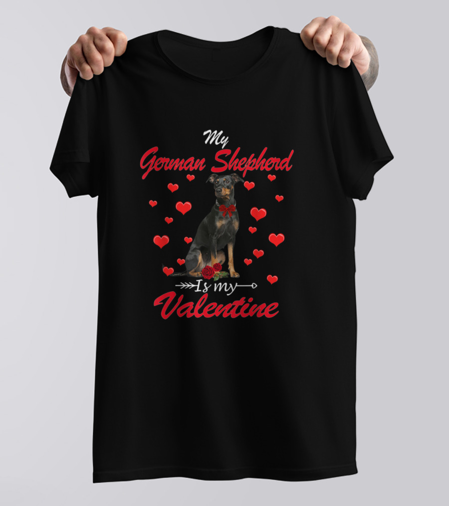 My German Shepherd Is My Valentine Cute Dog T-Shirt