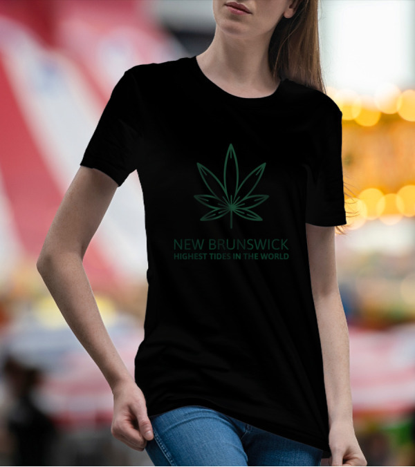 New Brunswick Highest Tides In The World Cannabis Leaf T-Shirt