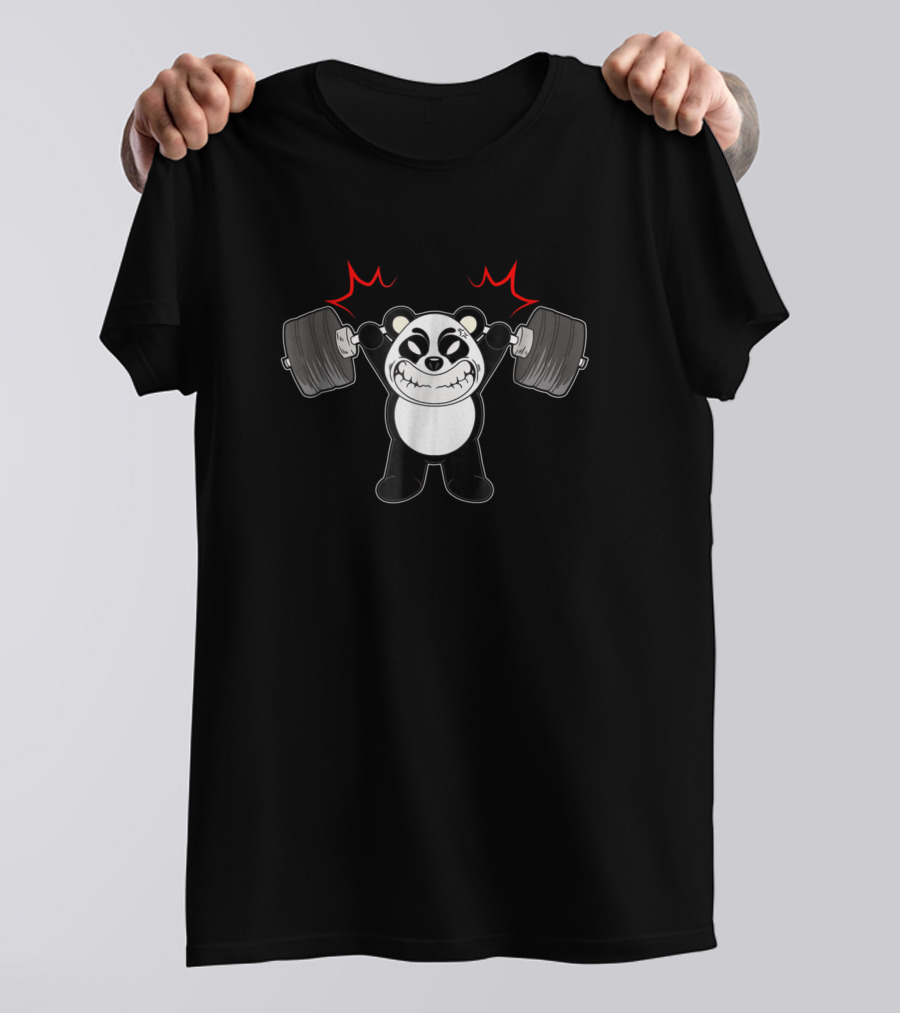 Bodybuilder Panda Bear Deadlift Strength T-Shirt