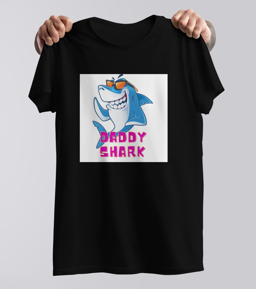 Daddy Shark Sunglasses Blue Shark T-Shirt