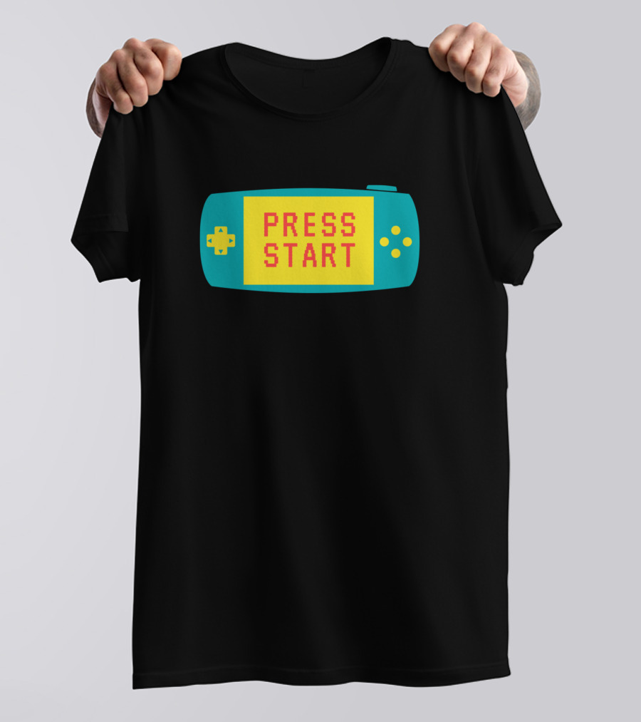 Press Start Retro Handheld Game Lover T-Shirt