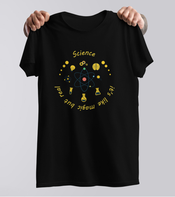 Science Magic Real Atom Brain Flask Microscope T-Shirt
