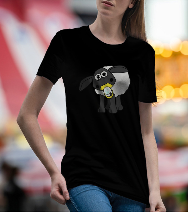 Shaun The Sheep With Pacifier Cute Sheep Scene T-Shirt