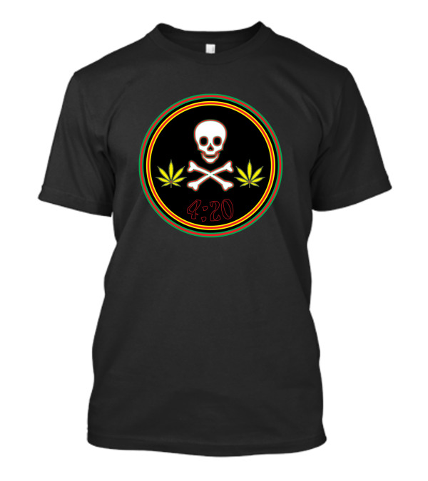 4:20 Skull And Cross Bones Cannabis T-Shirt