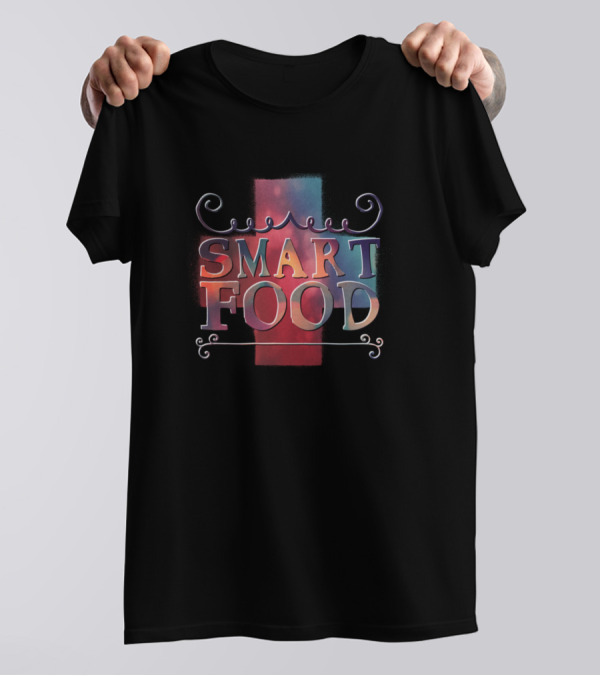 SMART FOOD Psychedelic Gradient Typography T-Shirt