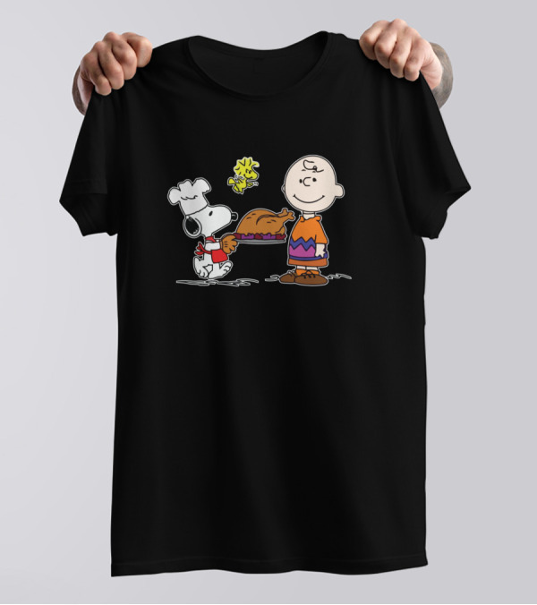 Snoopy Chef Thanksgiving Dinner With Charlie Brown T-Shirt