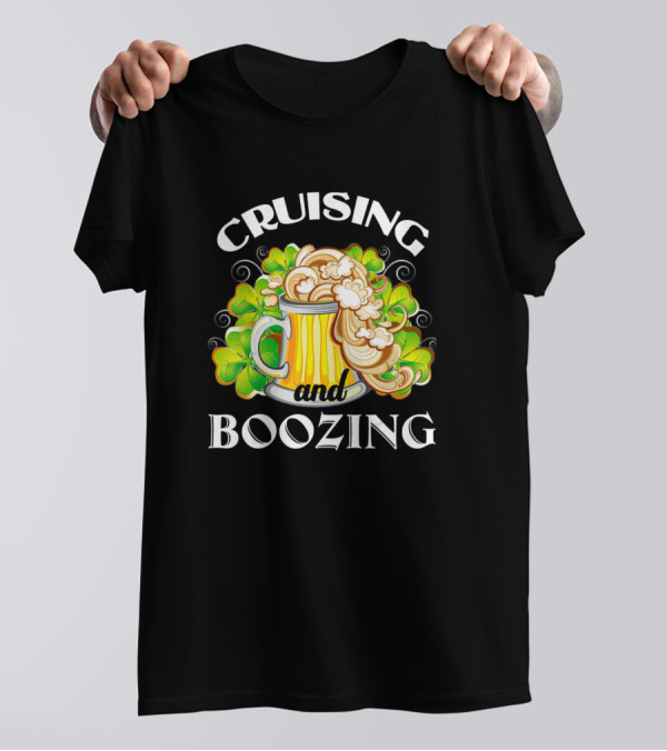 Cruising And Boozing St Patrick's Day Shamrock Beer Mug T-Shirt