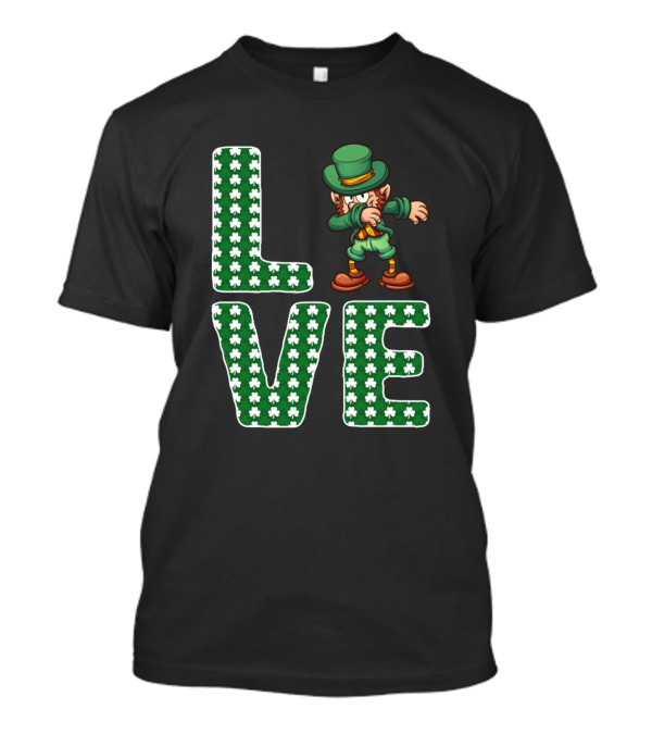 St Patricks Day Love Dabbing Leprechaun Shamrock T-Shirt