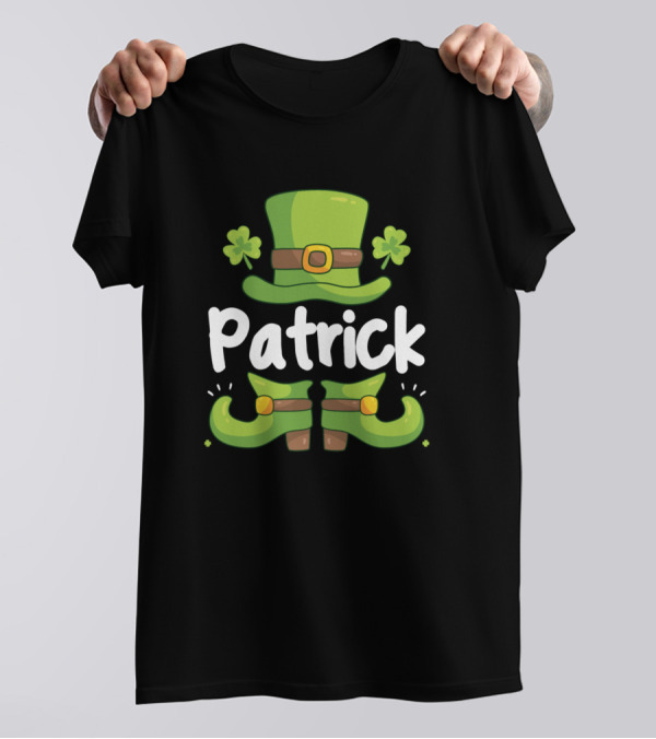 St Patricks Day Patrick Mens Shamrock Hat And Boots T-Shirt