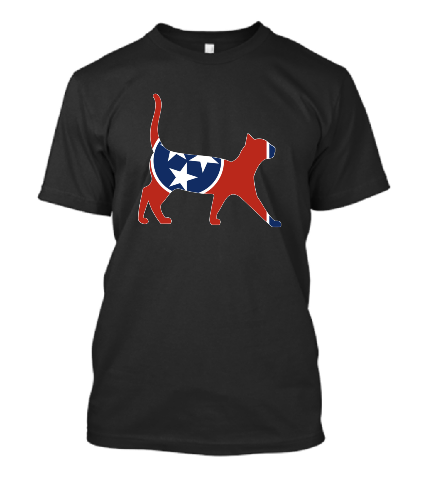 Tennessee Flag Cat Silhouette Design For Cat Lovers T-Shirt