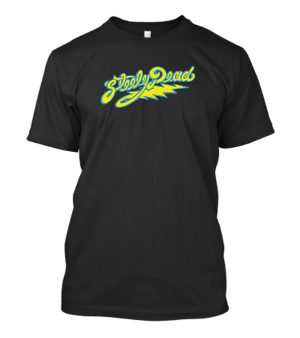 Steely Dead Lightning Bolt Script T-Shirt