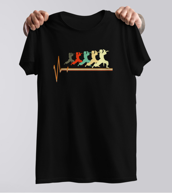 Vintage Taekwondo Heartbeat Martial Arts T-Shirt