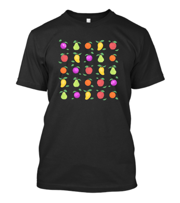 The Fresh Fruit Pattern Strawberry Orange Pear Mango Grapes T-Shirt