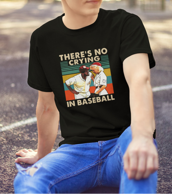 There's No Crying In Baseball Vintage Style Player And Umpire Dispute T-Shirt