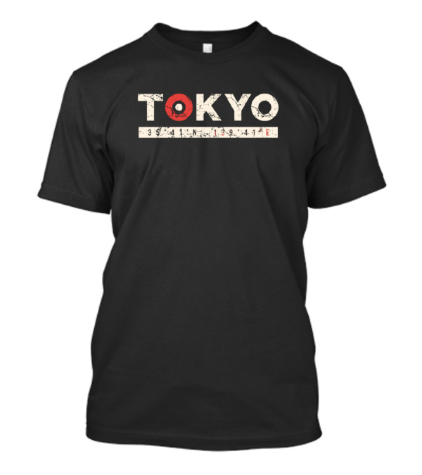 Tokyo 35°41'N 139°41'E Grunge Effect T-Shirt