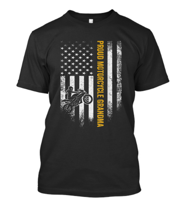 Proud Motorcycle Grandma Vintage American Flag T-Shirt
